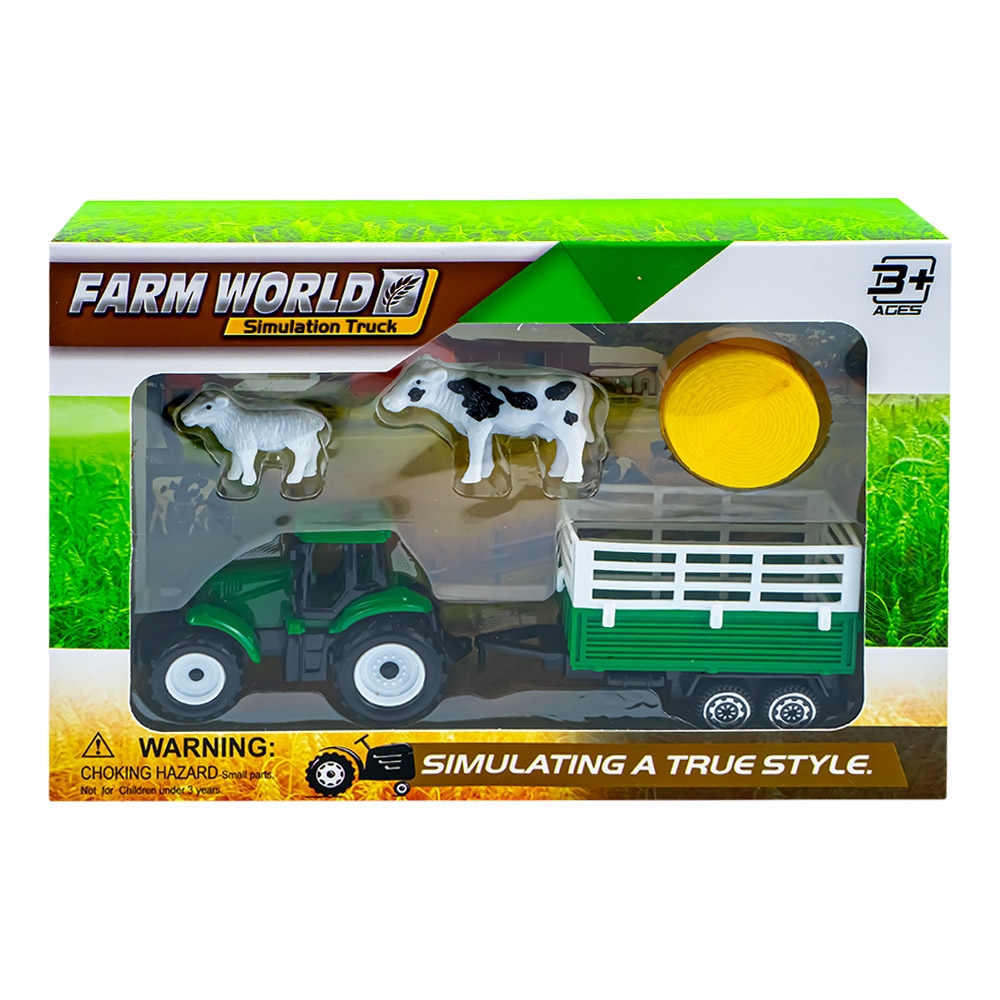 Tractor cu frictiune + figurine animale, 5 piese/set - imagine 4