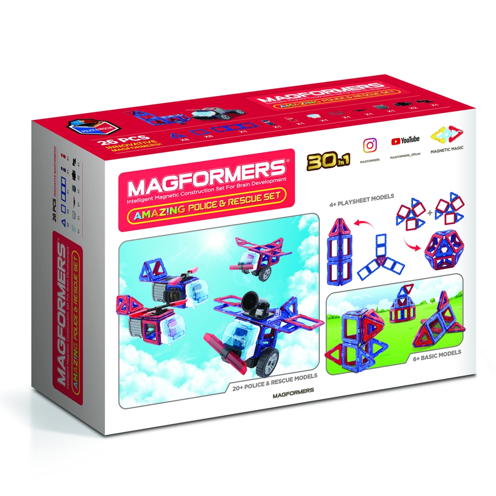Magformers - Set Politie si salvare, 26 piese - imagine 2