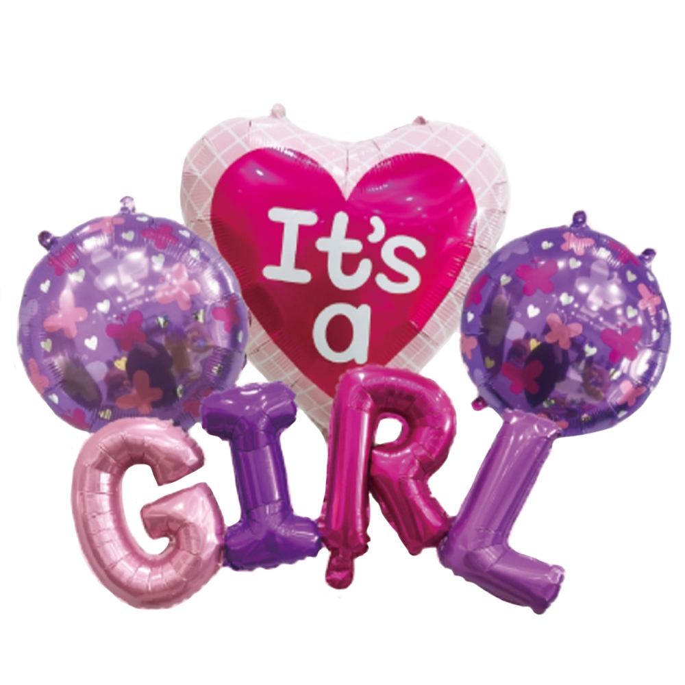 Balon, folie aluminiu, It's a girl - imagine 3