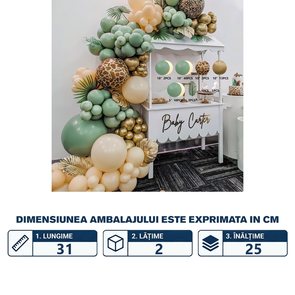 Set baloane pentru arcada, 65 buc - imagine 2