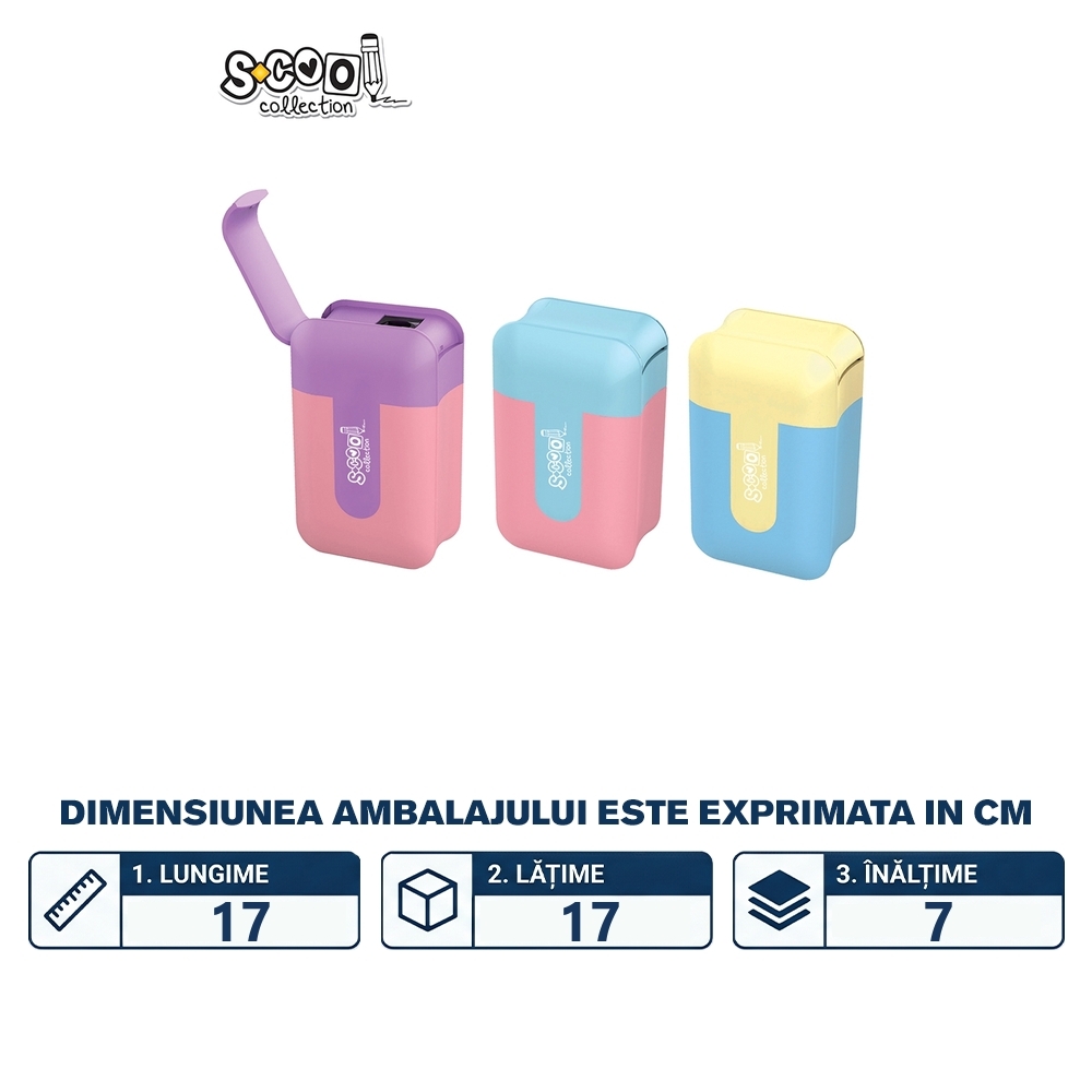 Ascutitoare pastel, 24 buc/display - S-COOL - imagine 2