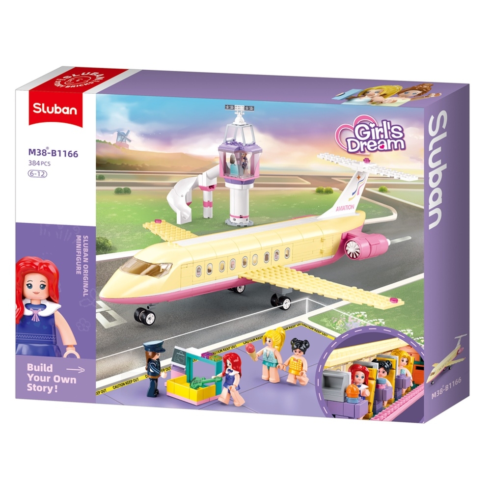 Set de constructie Girl's dream, 384 piese, Avion de lux - Sluban