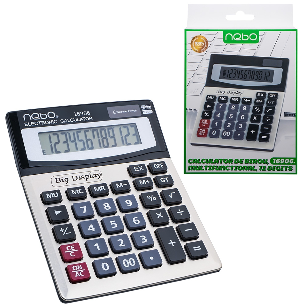 Calculator de birou, multifunctional, 12 digiti - NEBO