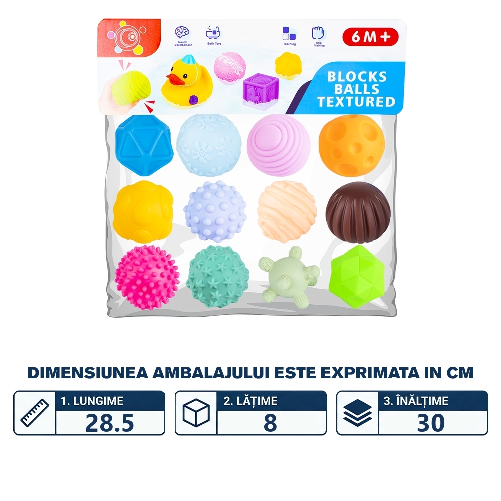 Mingiute senzoriale, pentru bebelusi, 12 buc/set - imagine 2