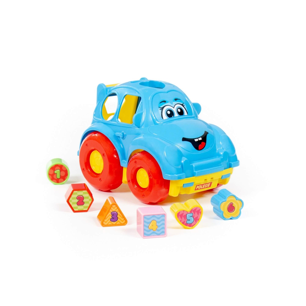Masinuta + cuburi educative, 23.5x15.2x15.8 cm, Polesie - imagine 6