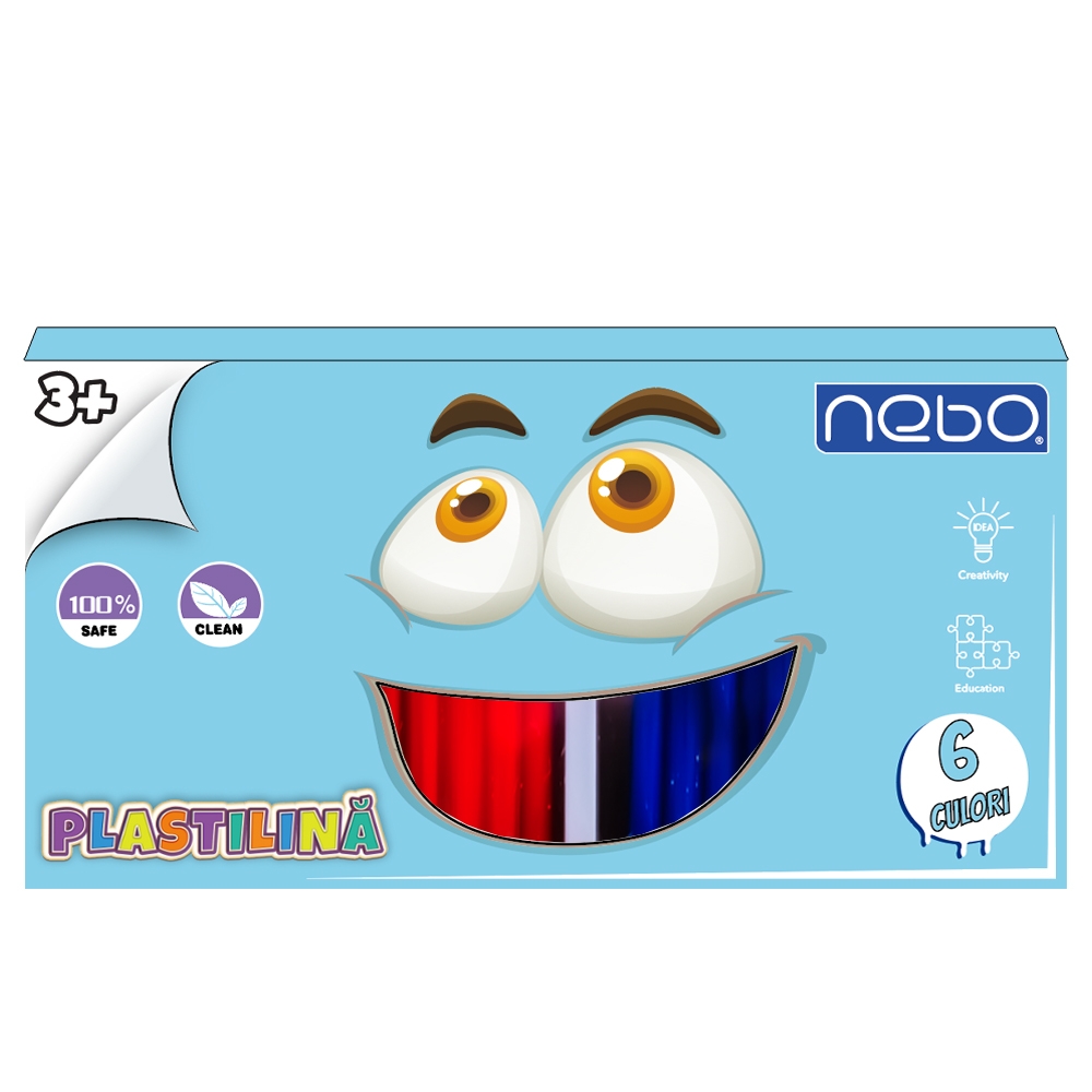 Plastilina 6 culori, 120g, in cutie - NEBO - imagine 5