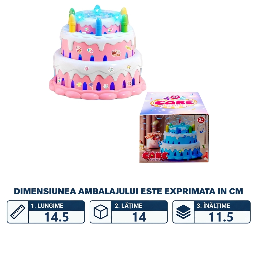 Baloane de sapun, cu baterii, Tort - imagine 2