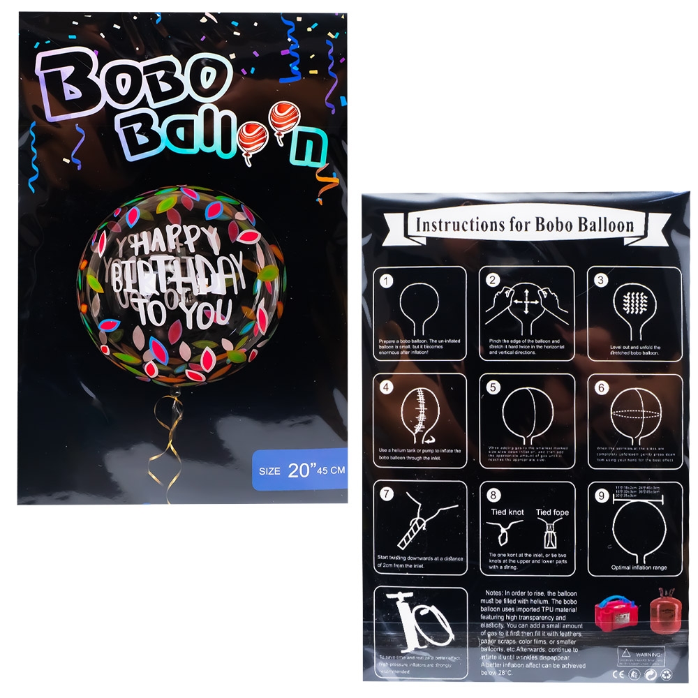 Balon Happy birthday, 45 cm - Bobo balloon