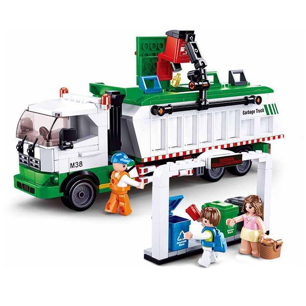Set de constructie Town, 432 piese, Masina de salubrizare - Sluban - imagine 3
