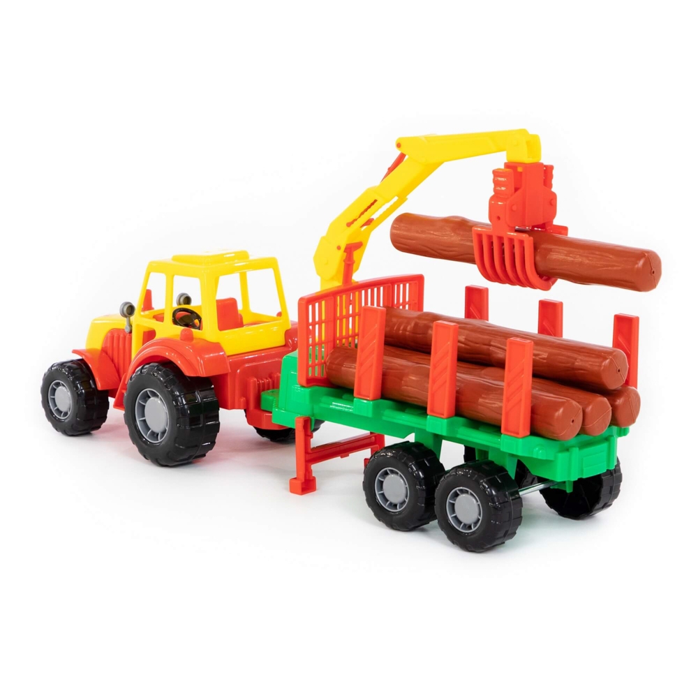Tractor cu remorca lemne, 46,6x13,4x20 cm, Polesie - imagine 4