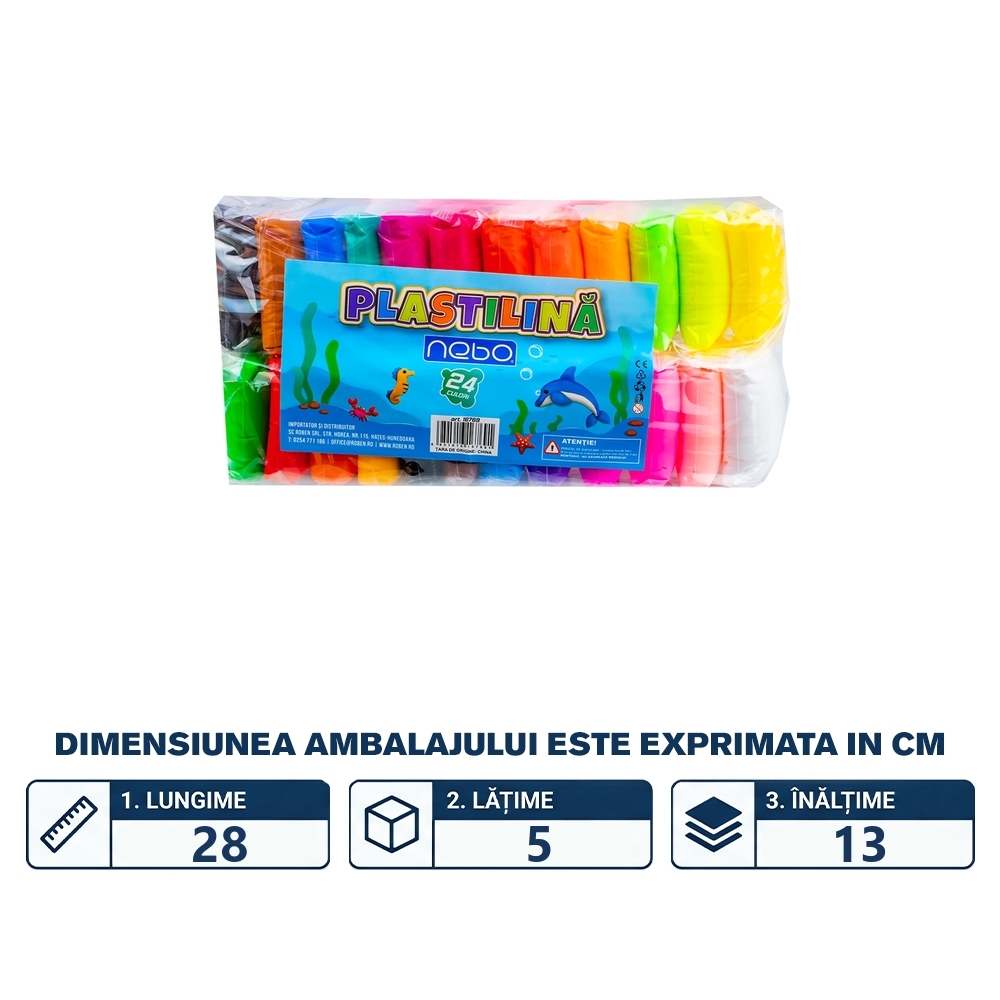 Plastilina 24 culori/punga - NEBO - imagine 2