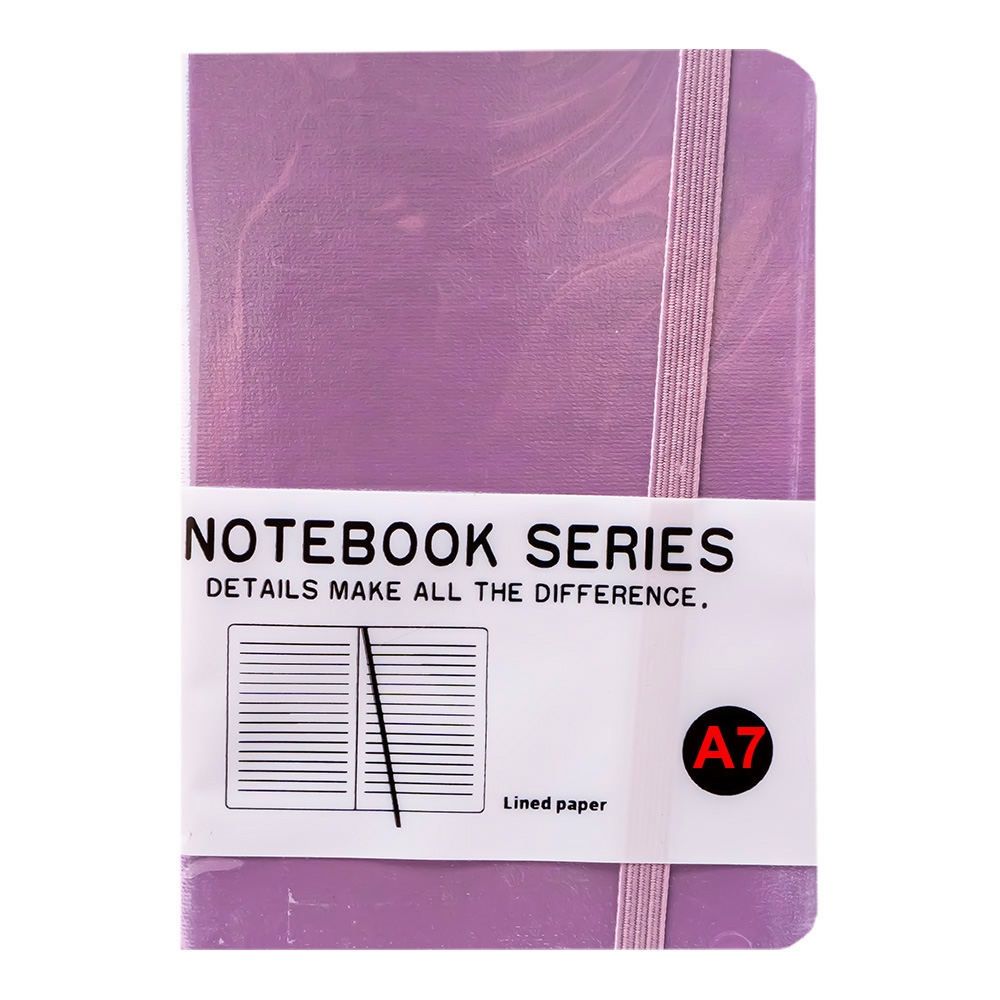 Notes A7 cu elastic, 80 file, metalizat - imagine 2