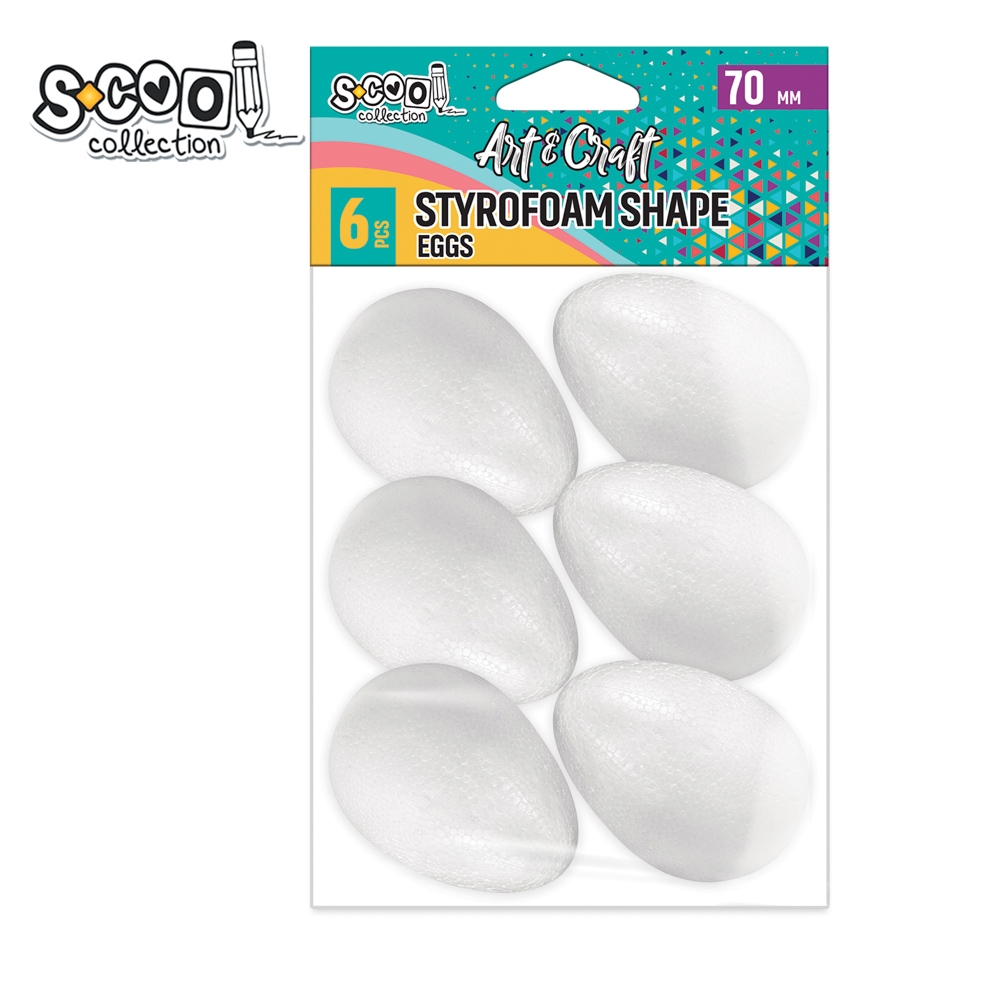 Accesorii craft, forme ovale polistiren, 70 mm, 6 buc/set - S-COOL