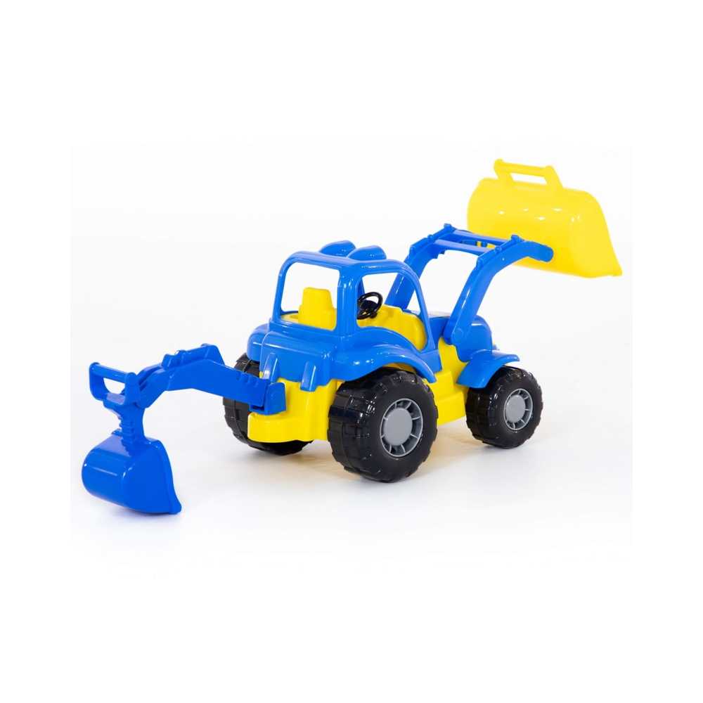 Tractor cu incarcator si excavator - Hardy, 28x13x16 cm, Pol - imagine 4