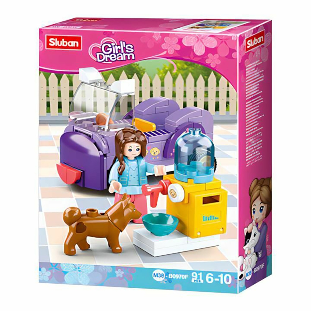 Set de constructie Girl's Dream, 91 piese, Statie hranit animale - Sluban