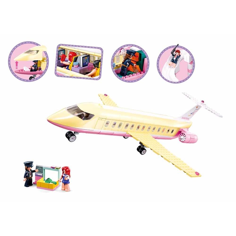 Set de constructie Girl's dream, 384 piese, Avion de lux - Sluban - imagine 4