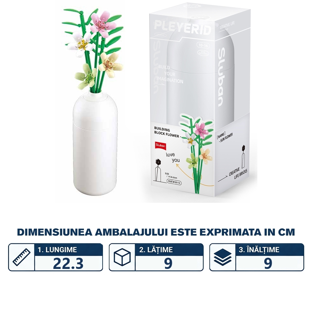 Set de Constructie Flowers, 241 piese, Frezie - Sluban - imagine 2