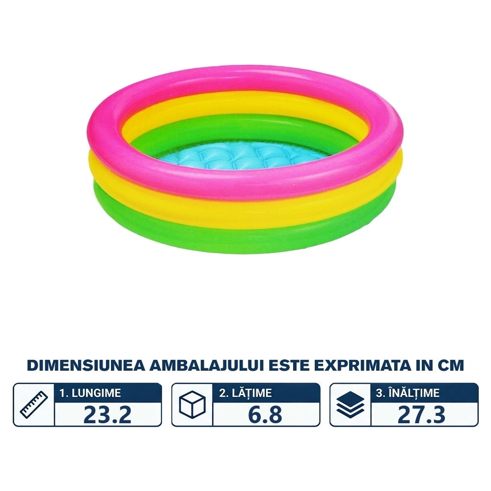 Piscina gonflabila, 147 cm, Curcubeu - imagine 2