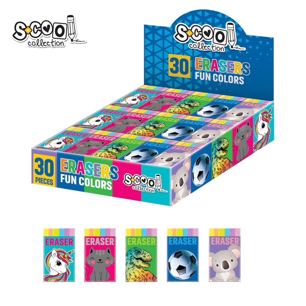 Radiera color, 30 buc/set - S-COOL