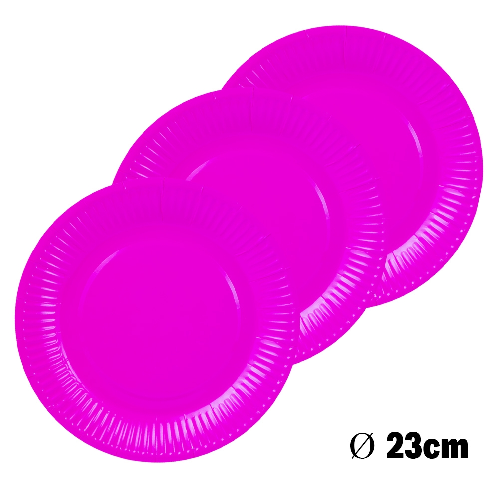 Farfurii carton pentru party, roz, 23 cm, 10 buc/set