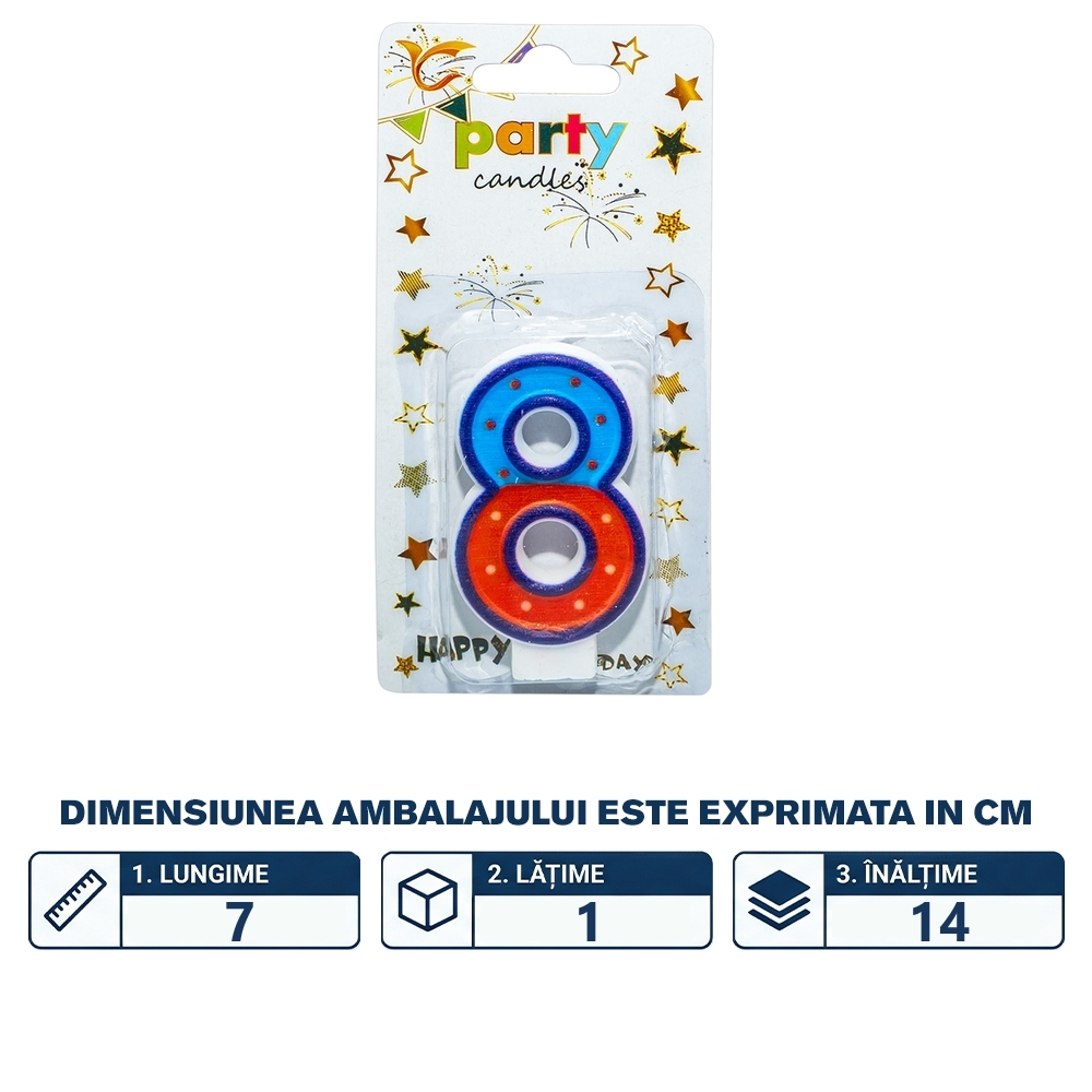 Lumanare aniversara pe blister, nr. 8 - imagine 2