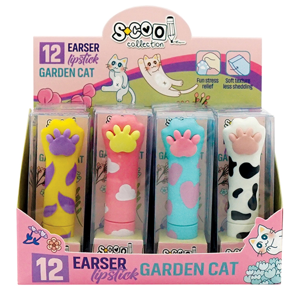 Radiera color, model Ruj, 1 buc/cutie PVC - S-COOL - imagine 3