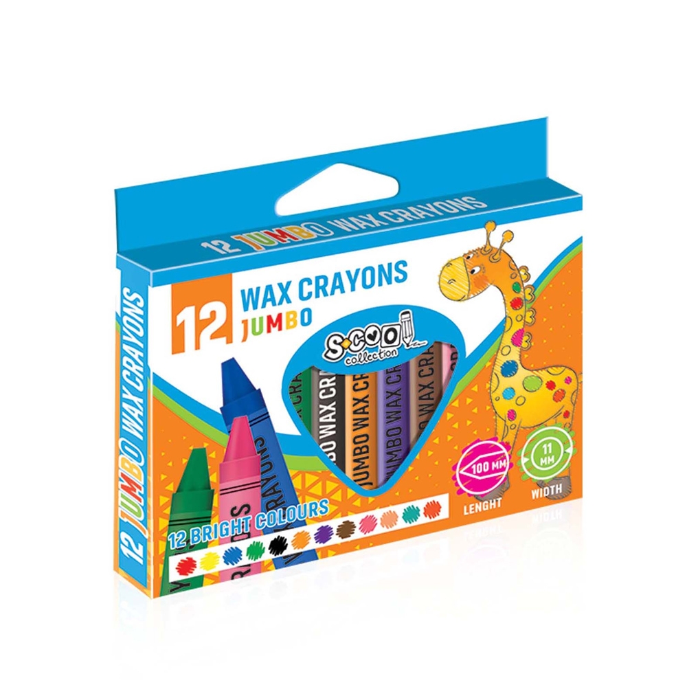 Creioane cerate, JUMBO, 12 culori/set - S-COOL - imagine 6