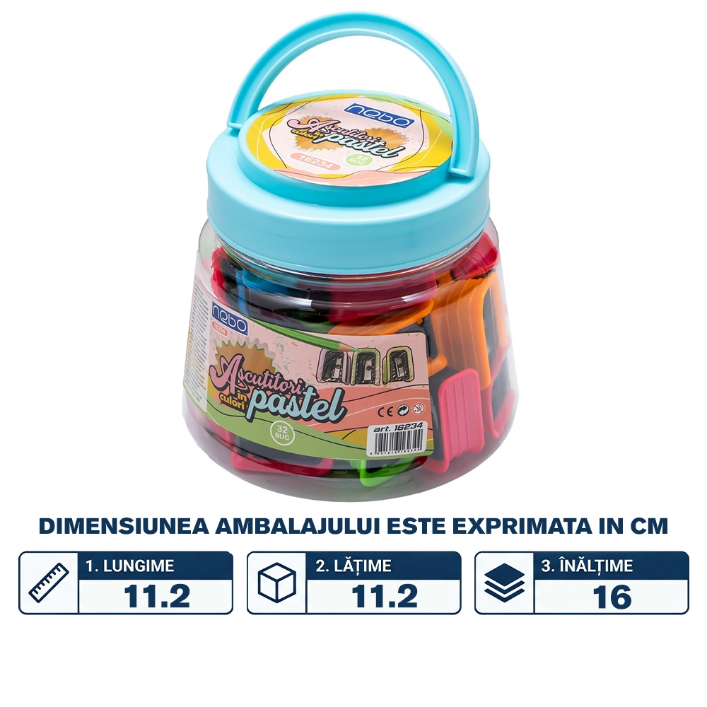 Ascutitoare, culori pastel - NEBO - imagine 2