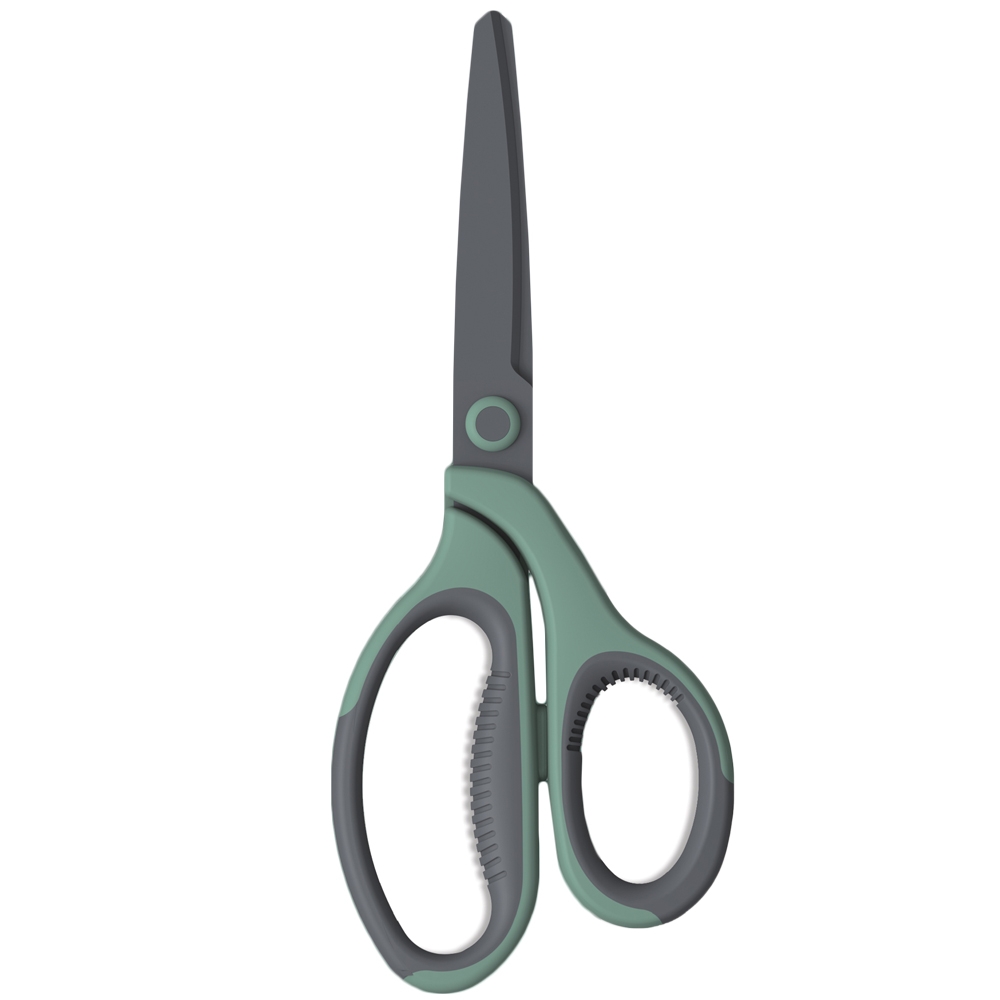 Foarfeca birou, maner plastic, suprafata teflonata, 18 cm - OFFISHOP - imagine 4