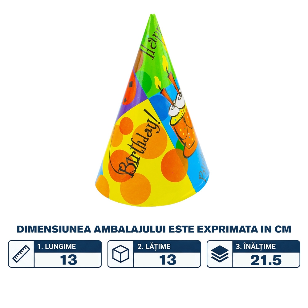 Coif party din carton, 20 cm - imagine 2
