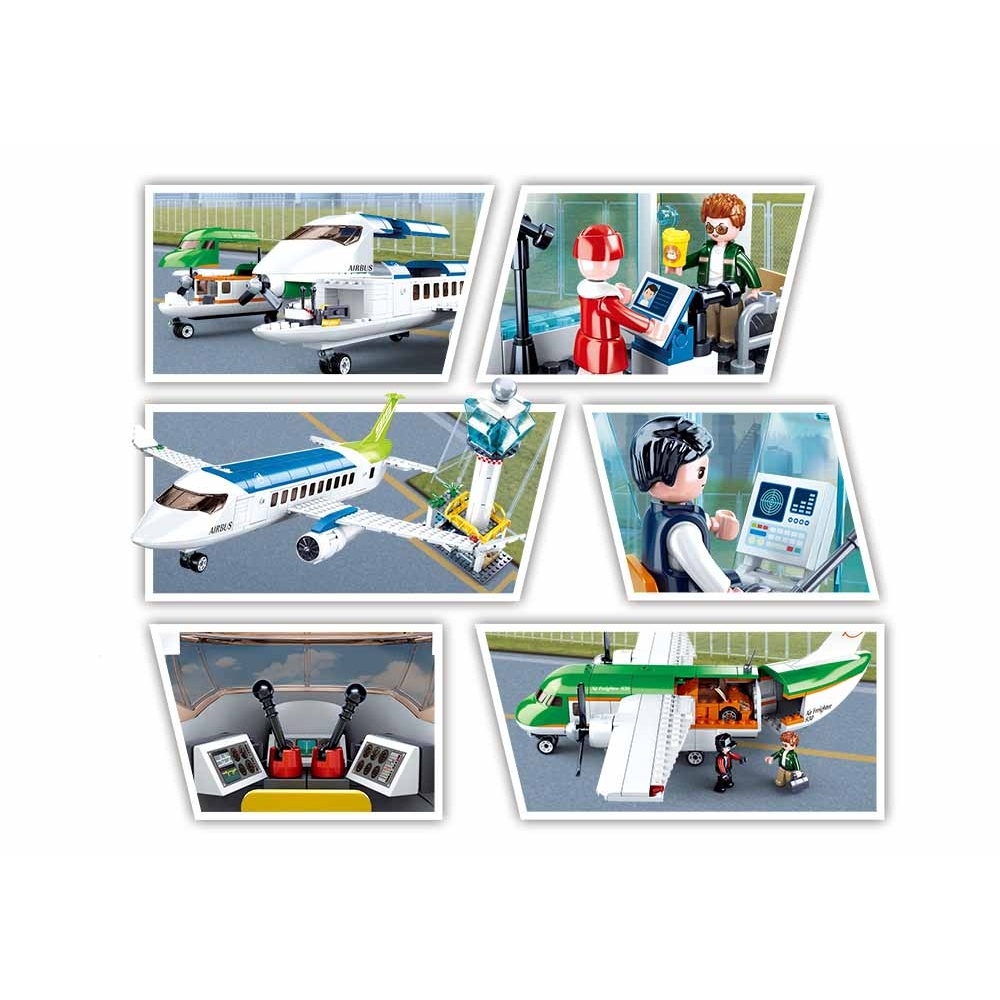 Set de constructie Town, 731 piese, Aeroport - Sluban - imagine 5