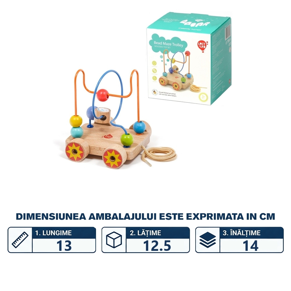 Jucarie labirint - Carucior din lemn - imagine 2