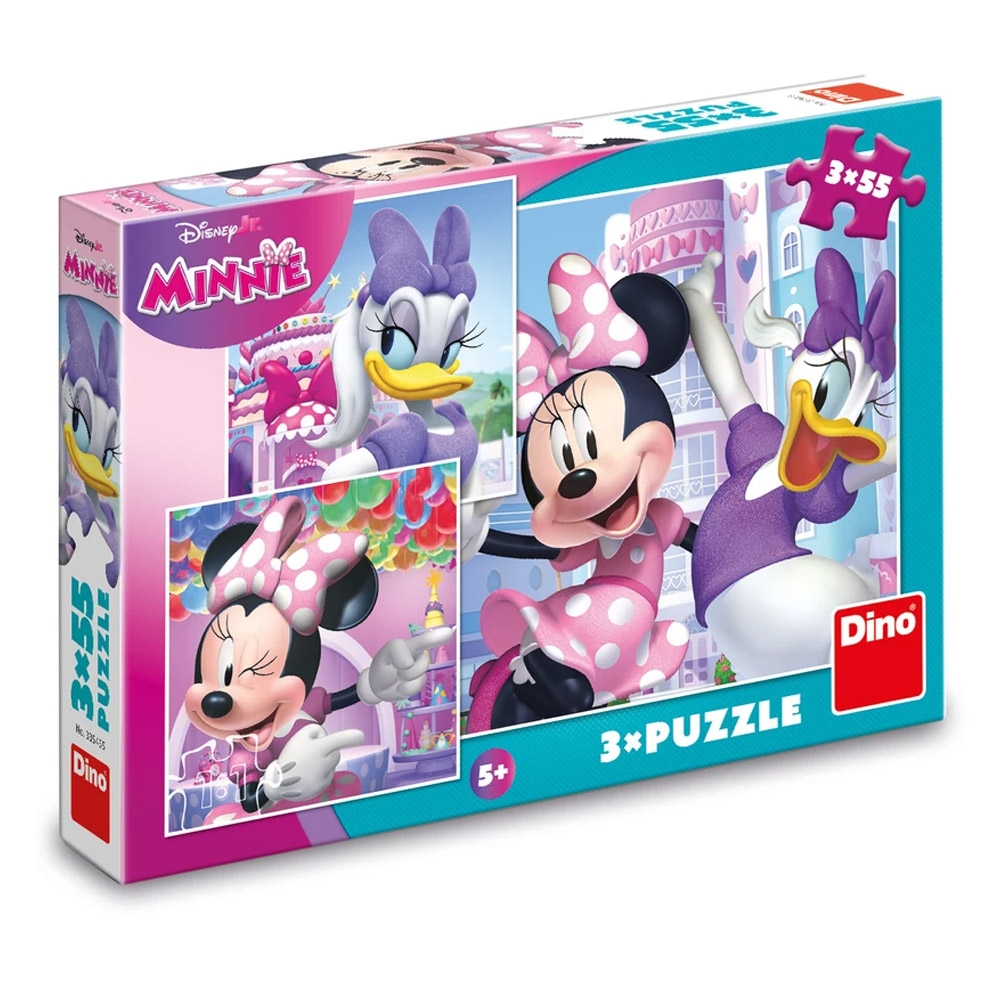 Puzzle 3x55 piese, Minnie & Daisy - DINO TOYS - imagine 3