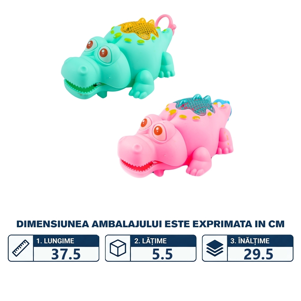 Crocodili cu frictiune si lumina, 12 buc/set - imagine 2