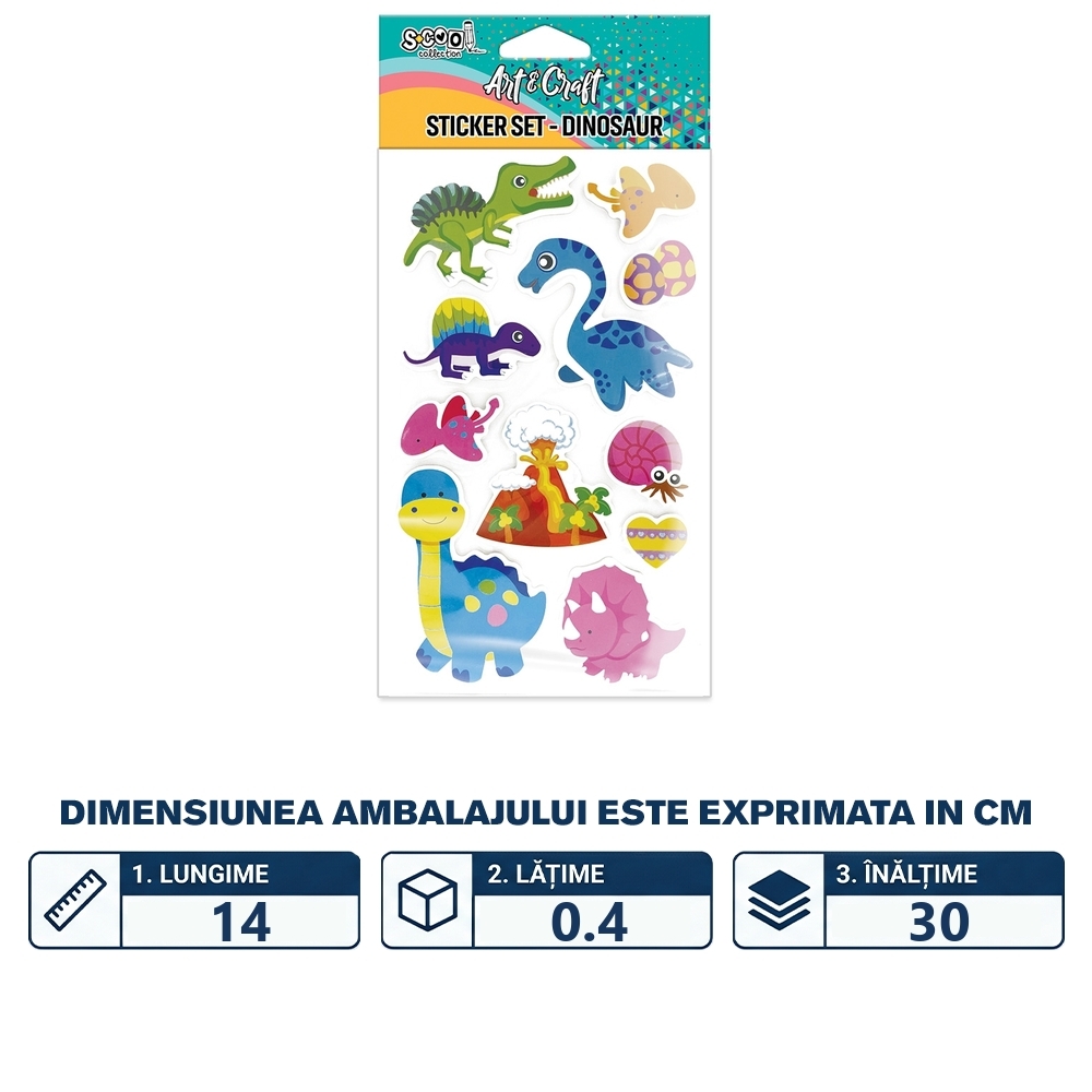 Accesorii craft, stickere 3D, Dinozauri - S-COOL - imagine 2