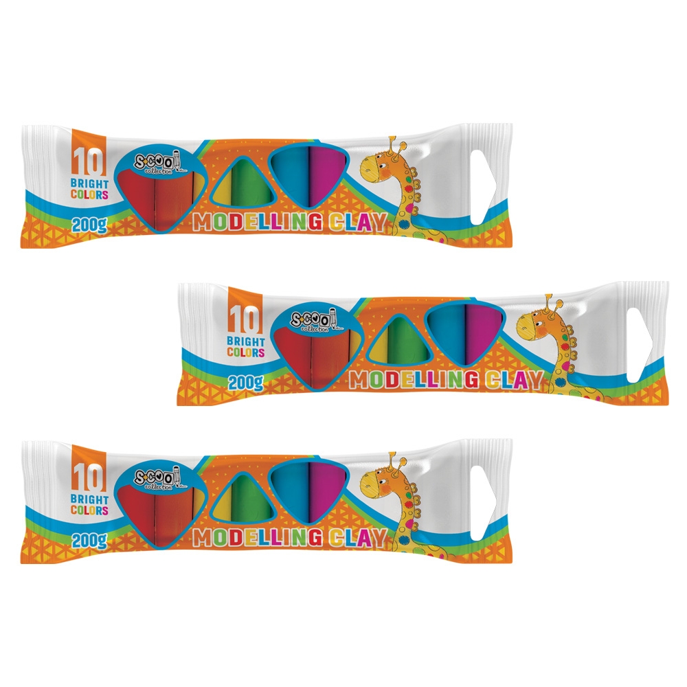 Plastilina, 10 culori/set, 200 g - S-COOL - imagine 3