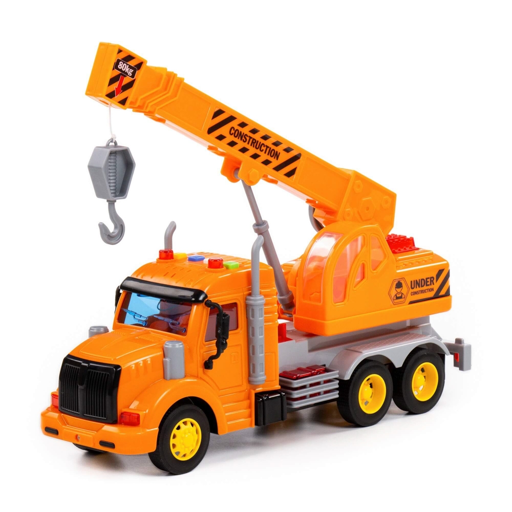 Camion constructii + macara, cu lumina si sunet, 33.5x11.5x18.5 cm, Polesie - imagine 3