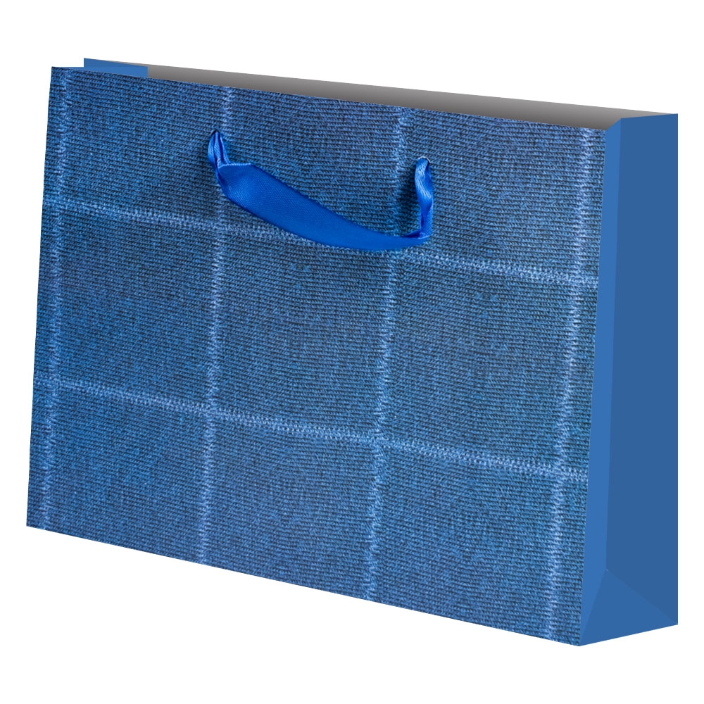 Punga cadou unicolora, Jeans, 23x18x11 cm - imagine 3