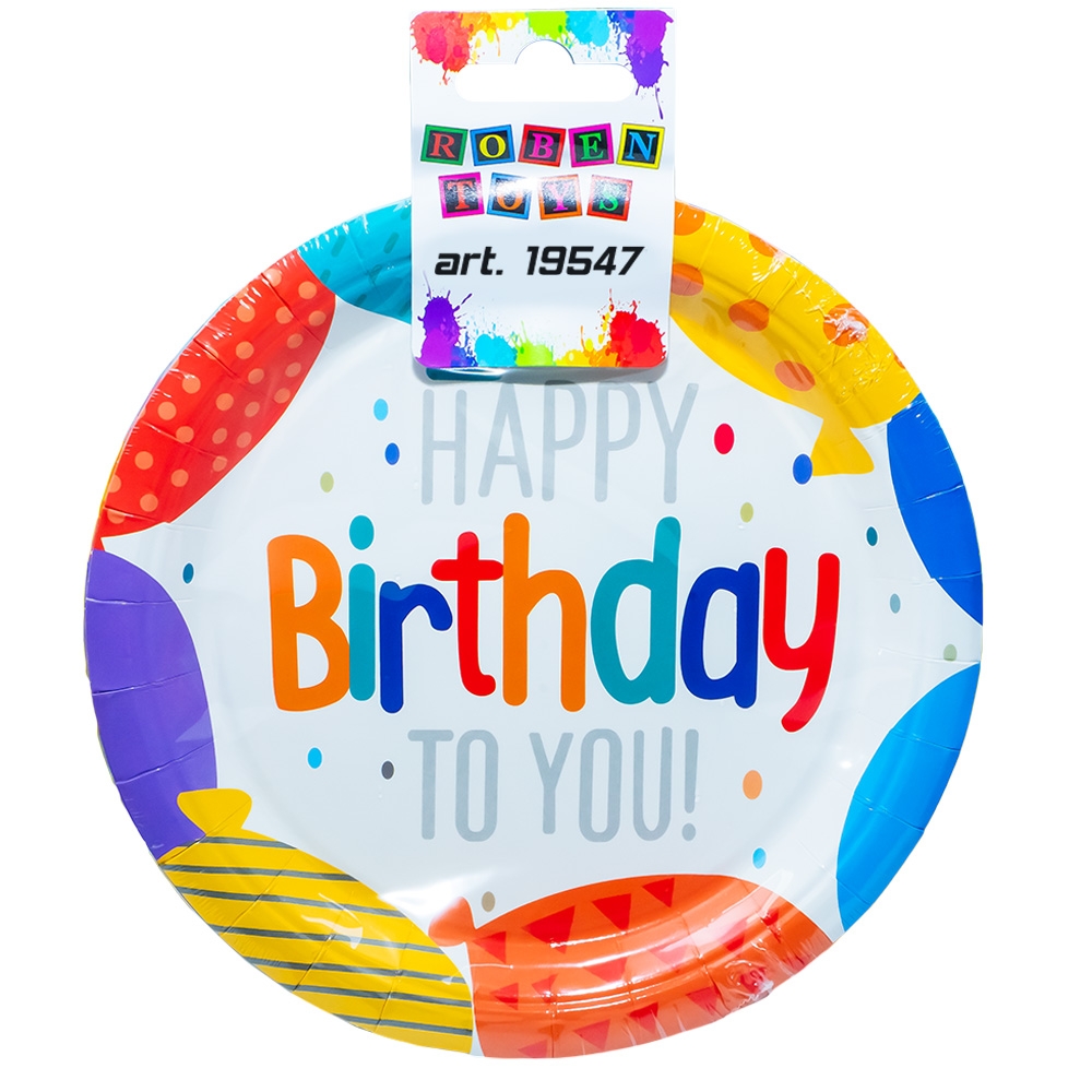 Farfurii party, din carton, diverse modele, 23 cm, 230g, 10 buc/set - ROBENTOYS - imagine 8