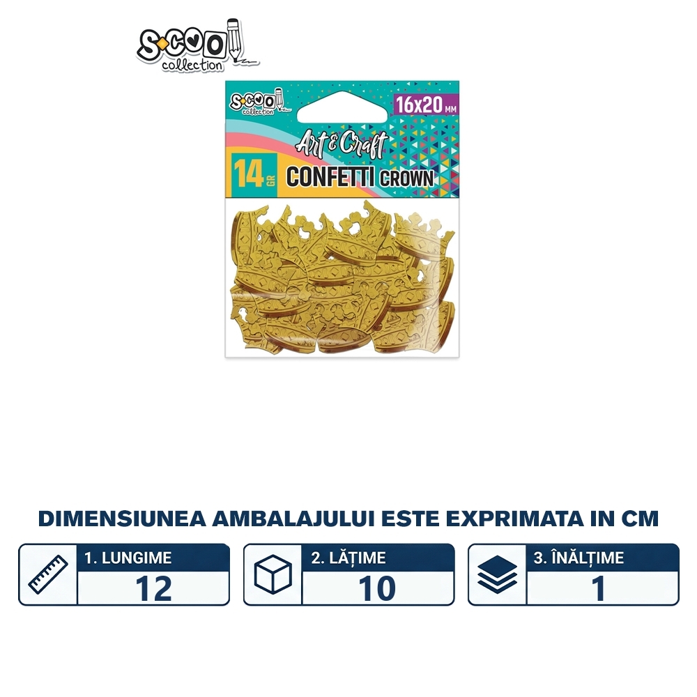 Accesorii craft, confetti coronite, 14 gr - S-COOL - imagine 2