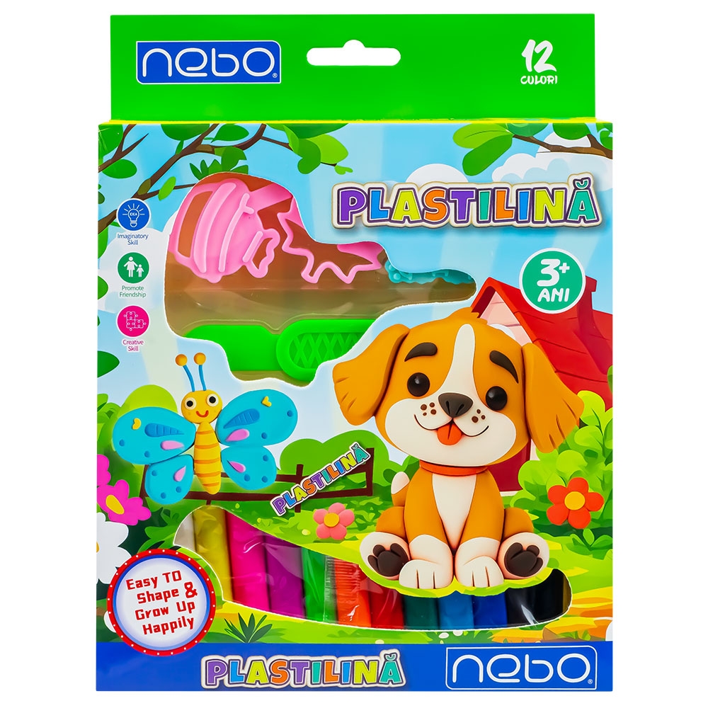 Plastilina 12 culori + forme, NEBO - imagine 3
