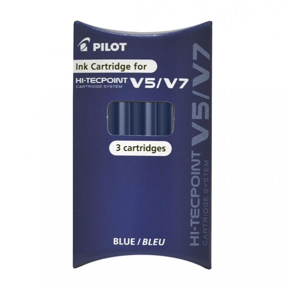 Rezerve roller V7 Hi-Tecpoint, 0.7mm, albastre, 3buc/set - PILOT