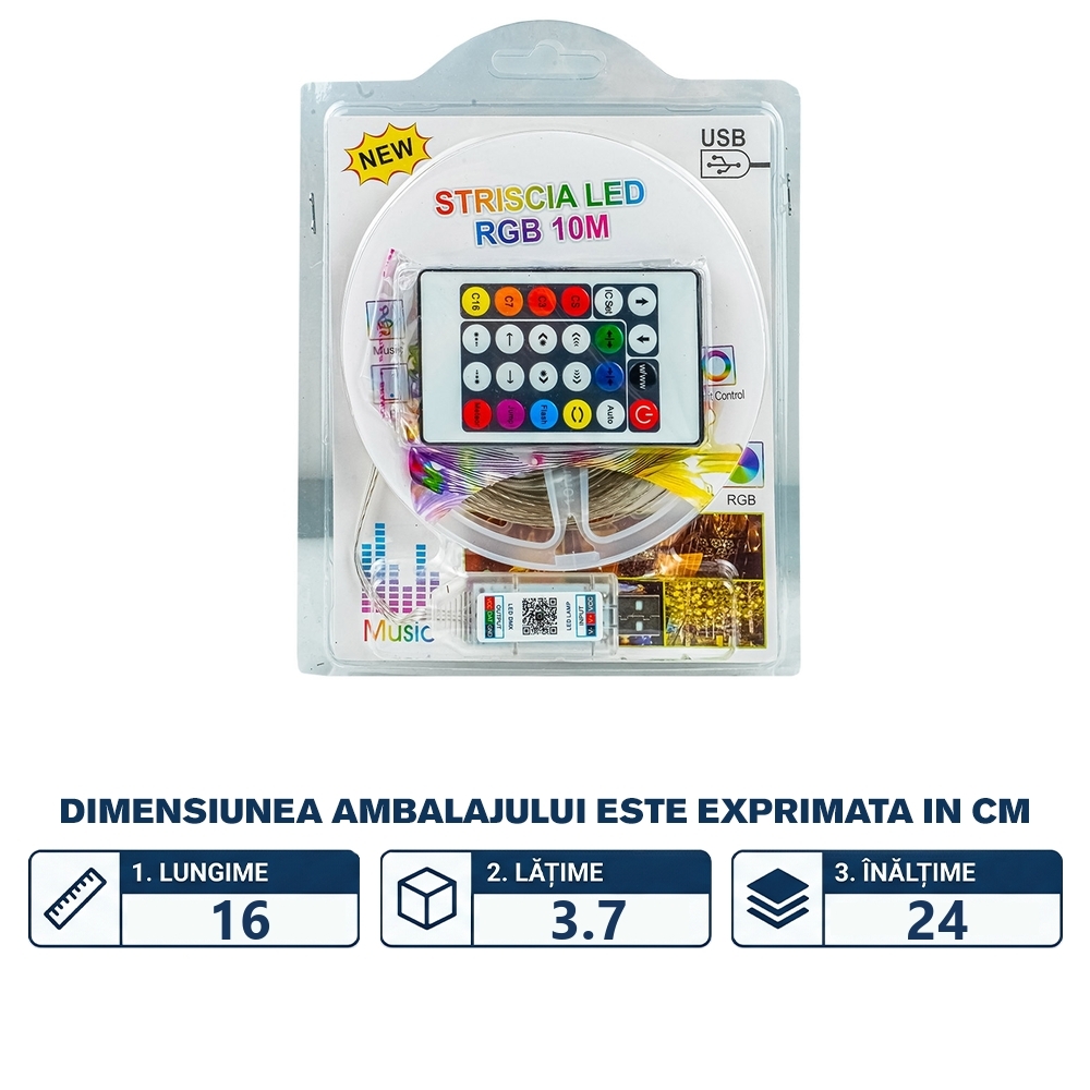 Banda led cu telecomanda, 5V - imagine 2