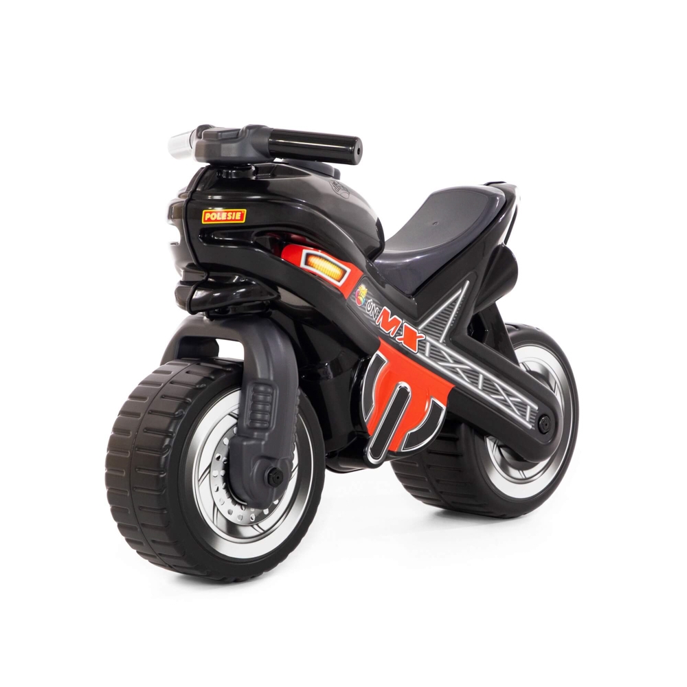 Motocicleta fara pedale, MX-ON, neagra, 70x30x49,3 cm, Polesie - imagine 3