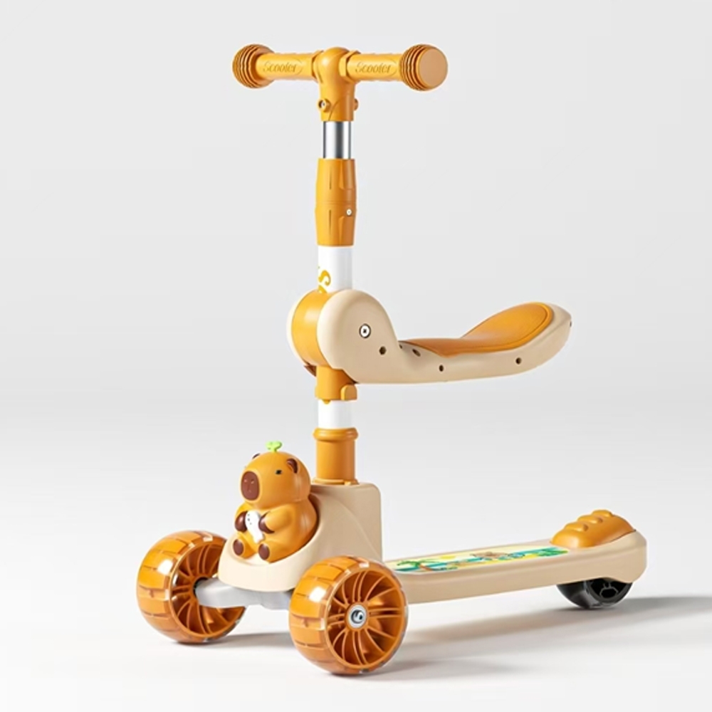Trotineta 3 in 1, roti silicon, cu led - Capybara