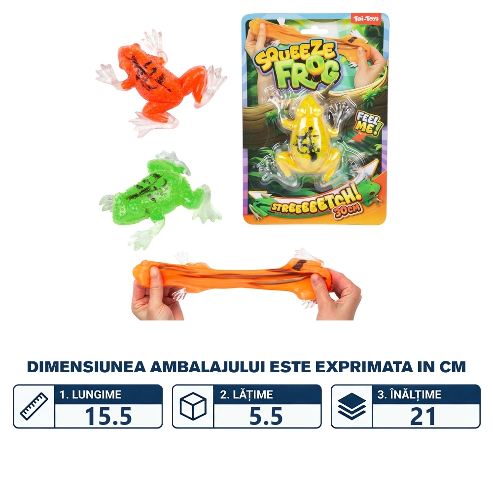 Jucarie Stretchy, Broasca lipicioasa, 10 cm  - Toi-Toys - imagine 2