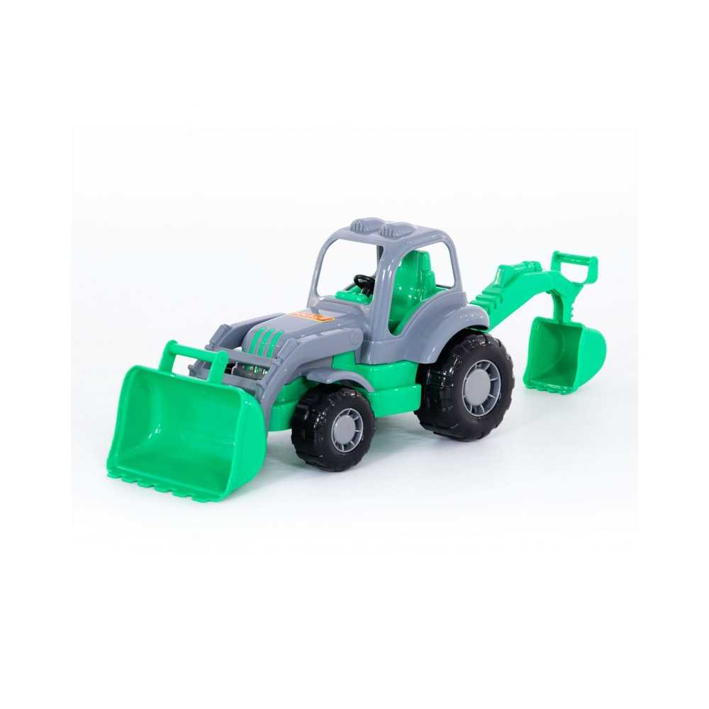 Tractor cu incarcator si excavator - Hardy, 28x13x16 cm, Pol - imagine 12