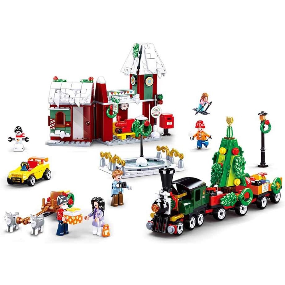 Set de constructie Town, 565 piese, Satul lui Mos Craciun - Sluban - imagine 3