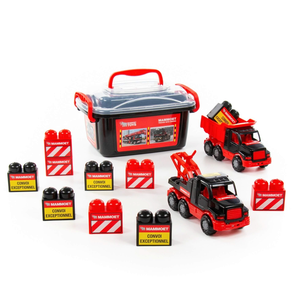 Set masinute si cuburi constructii - Mammoet, 28.5x19.5x15.5 cm, Polesie - imagine 5