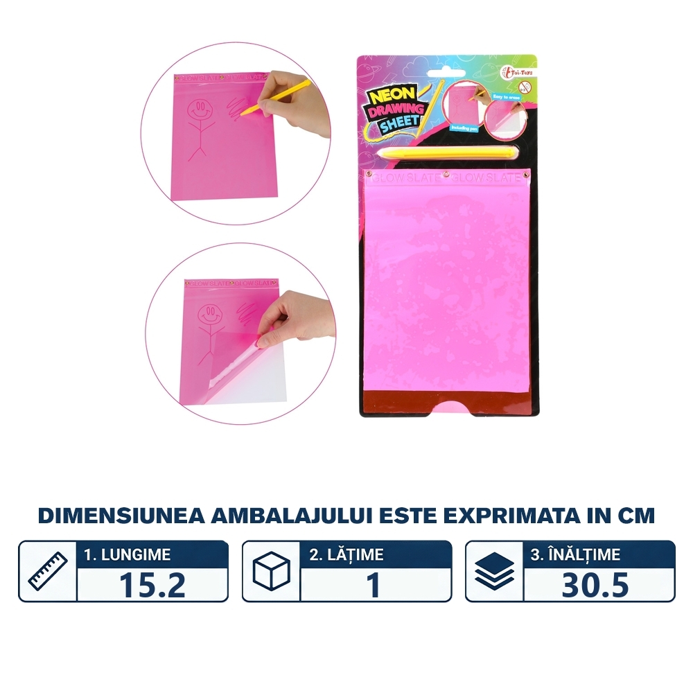 Coala magica A5, pentru desen, Neon - Toi-Toys - imagine 2